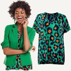 CAbi XS RITA ANIMAL Print Top Green
Blue Orange Style 5023 Oversize